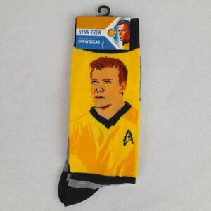 Star Trek Captain Kirk Yellow Mens Crew Socks